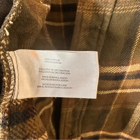 Orvis Men Big Bear Heavyweight Double Brushed Green Lg Flannel Button Down Shirt - Picture 6 of 9